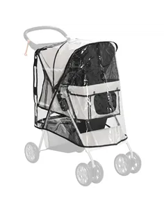 PawHut Dog Stroller Rain Cover, Cover for Dog Pram Stroller Buggy w/ Rear Side Entry