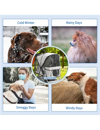 PawHut Dog Stroller Rain Cover, Cover for Dog Pram Stroller Buggy w/ Rear Side Entry