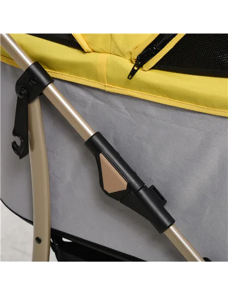 PawHut 3 In 1 Detachable Pet Stroller, for Extra Small and Small Dogs - Yellow