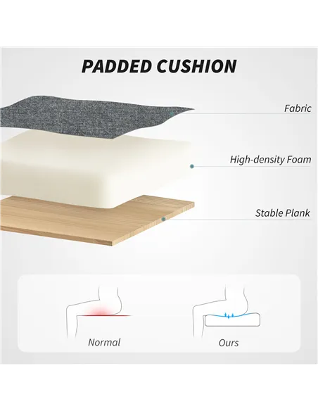 HOMCOM Executive Office Chair, Linen Fabric Computer Desk Chair with Double-Layer Back Cushion, Tilt Function, Height Adjustable