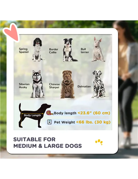 PawHut Foldable Pet Stroller, with Universal Wheels, Shock Absorber, for Medium and Large Dogs - Red