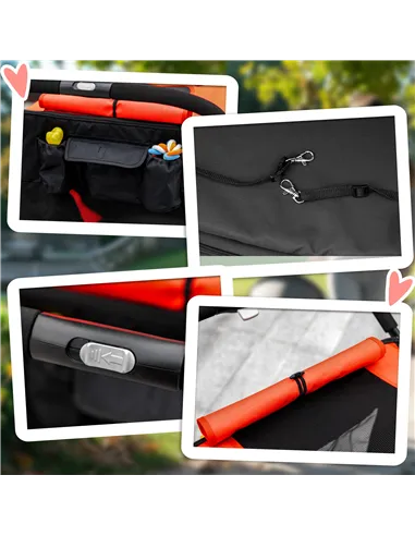 PawHut Foldable Pet Stroller, with Universal Wheels, Shock Absorber, for Medium and Large Dogs - Red