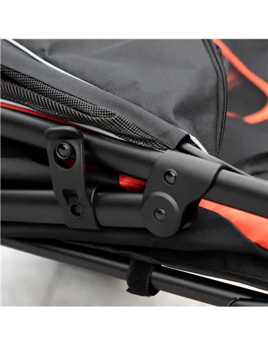 PawHut Foldable Pet Stroller, with Universal Wheels, Shock Absorber, for Medium and Large Dogs - Red