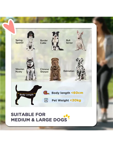 PawHut Foldable Pet Stroller, with Universal Wheels, Shock Absorber, for Medium and Large Dogs - Black