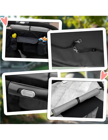 PawHut Foldable Pet Stroller, with Universal Wheels, Shock Absorber, for Medium and Large Dogs - Black