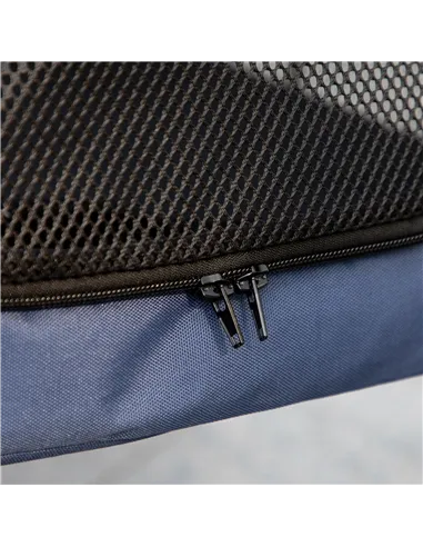 PawHut Dog Pram Dog Stroller 4 Wheels Pet Pushchair with Rolling Door, Cushion, Safety Leashes, for Small and Medium Dogs, Dark 