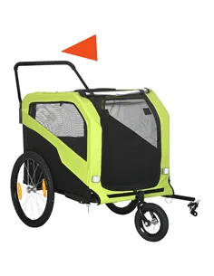 PawHut Dog Bike Trailer, 2 in 1 Dog Stroller for Large Dogs with Hitch, Quick-release 20" Wheels, Pet Bicycle Cart Trolley Carri