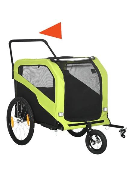 PawHut Dog Bike Trailer, 2 in 1 Dog Stroller for Large Dogs with Hitch, Quick-release 20" Wheels, Pet Bicycle Cart Trolley Carri