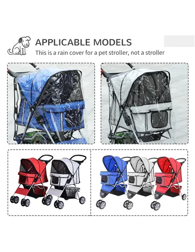 PawHut Dog Stroller with Cover for Small Miniature Dogs, Folding Cat Pram Dog Pushchair with Cup Holder, Storage Basket, Reflect