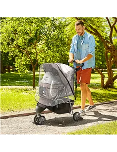 PawHut Dog Stroller with Cover for Small Miniature Dogs, Folding Cat Pram Dog Pushchair with Cup Holder, Storage Basket, Reflect 2