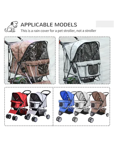 PawHut Dog Stroller with Cover for Small Miniature Dogs, Folding Cat Pram Dog Pushchair with Cup Holder, Storage Basket, Reflect