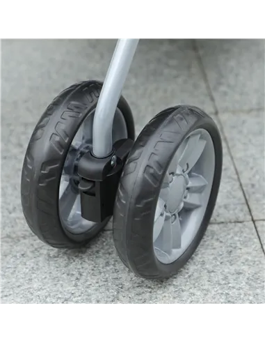 PawHut Dog Stroller with Rain Cover for Small Miniature Dogs, Folding Pet Pram with Cup Holder, Storage Basket, Reflective Strip