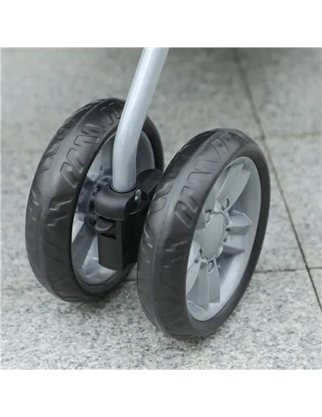 PawHut Dog Stroller with Rain Cover for Small Miniature Dogs, Folding Pet Pram with Cup Holder, Storage Basket, Reflective Strip