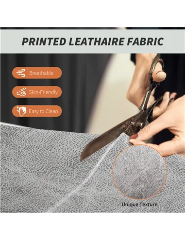 HOMCOM Leathaire Reclining Office Chair with Lumbar Support Pillow - Grey