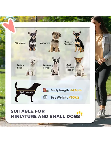 PawHut Pet Stroller Pushchair Foldable Travel Dog Cat Carriage w/ Reversible Handle Brake Basket