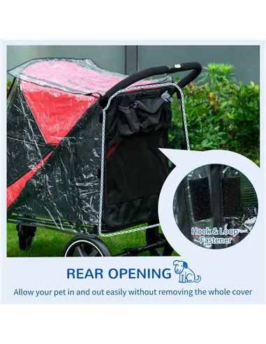 PawHut Rain Cover for Dog Pram, Stroller Buggy with Rear Entry