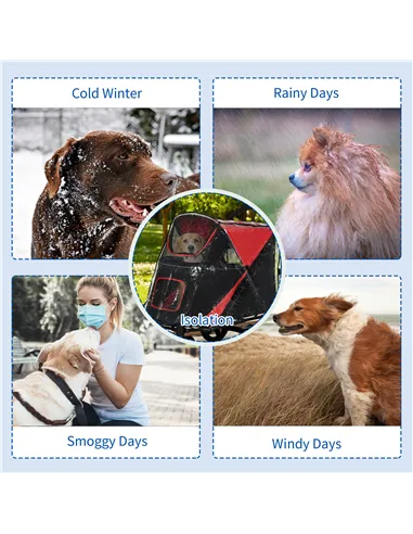 PawHut Rain Cover for Dog Pram, Stroller Buggy with Rear Entry