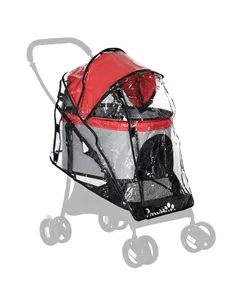 PawHut Rain Cover for Dog Pram Stroller, with Front and Rear Entry