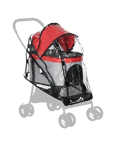 PawHut Rain Cover for Dog Pram Stroller, with Front and Rear Entry