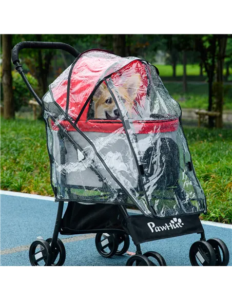PawHut Rain Cover for Dog Pram Stroller, with Front and Rear Entry