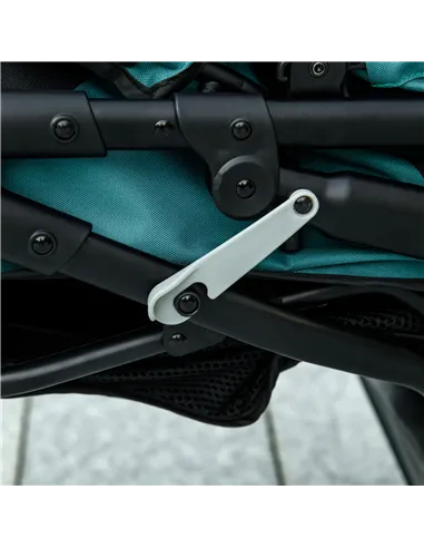 PawHut Foldable Pet Stroller Jogger, with Three Wheels, Canopy, for Medium and Small Dogs, Green