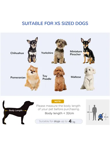 PawHut Dog Stroller with Rain Cover, Dog Pushchair One-Click Fold Trolley Jogger with EVA Wheels Brake Basket Adjustable Canopy 