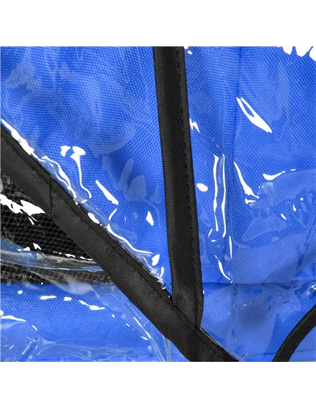 PawHut Dog Stroller with Rain Cover, Dog Pushchair One-Click Fold Trolley Jogger with EVA Wheels Brake Basket Adjustable Canopy 