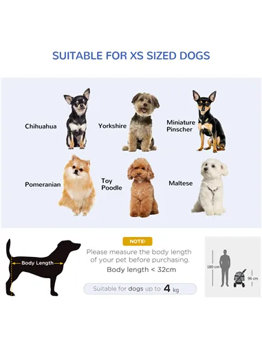 PawHut Dog Stroller with Rain Cover, Dog Pushchair One-Click Fold Trolley Jogger with EVA Wheels Brake Basket Adjustable Canopy 