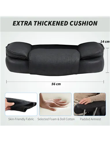 HOMCOM Leathaire Reclining Office Chair with Lumbar Support Pillow - Black