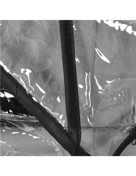 PawHut Dog Stroller with Rain Cover, Dog Pushchair One-Click Fold Trolley Jogger with EVA Wheels Brake Basket Adjustable Canopy 