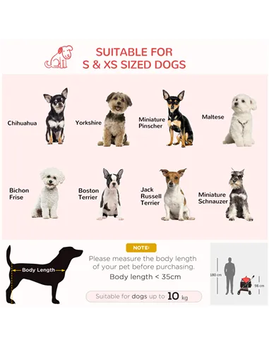 PawHut Detachable Pet Stroller with Rain Cover, 3 In 1 Cat Dog Pushchair, Foldable Carrying Bag w/ Universal Wheels, Brake, Cano