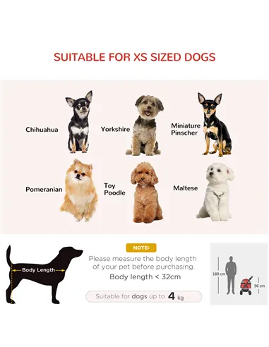 PawHut Dog Stroller with Rain Cover, Dog Pushchair One-Click Fold Trolley Jogger with EVA Wheels Brake Basket Adjustable Canopy 