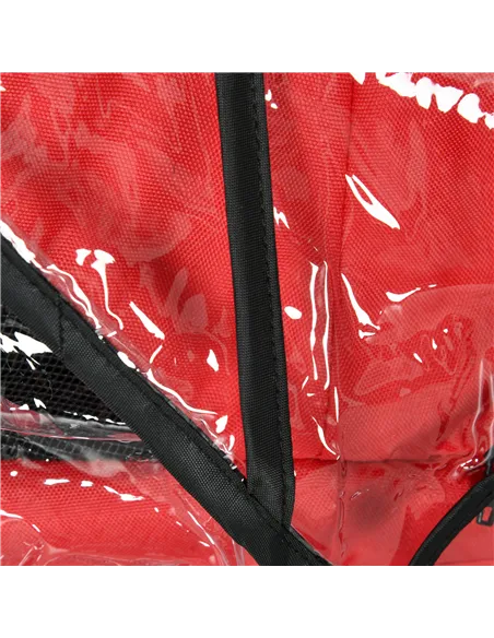 PawHut Dog Stroller with Rain Cover, Dog Pushchair One-Click Fold Trolley Jogger with EVA Wheels Brake Basket Adjustable Canopy 