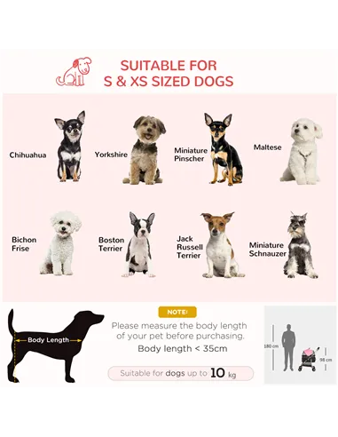 PawHut Detachable Pet Stroller with Rain Cover, 3 In 1 Cat Dog Pushchair, Foldable Carrying Bag w/ Universal Wheels, Brake, Cano