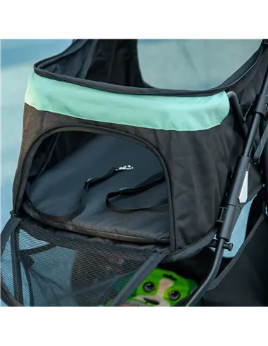 PawHut Foldable Pet Stroller w/ Rain Cover, for XS Dogs, S Dogs - Green