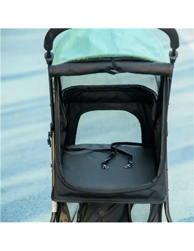 PawHut Foldable Pet Stroller w/ Rain Cover, for XS Dogs, S Dogs - Green