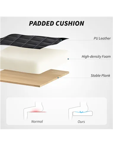 HOMCOM Faux Leather Office Chair. with Flip-Up Armrests - Black