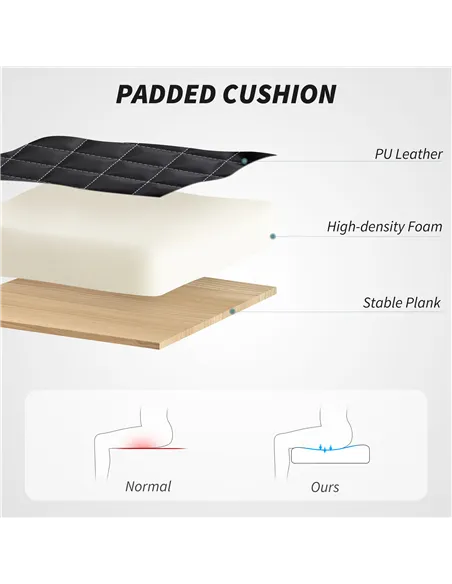 HOMCOM Faux Leather Office Chair. with Flip-Up Armrests - Black