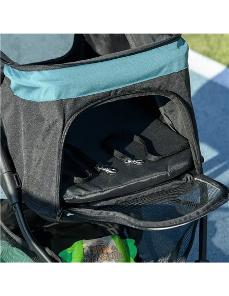 PawHut Foldable Pet Stroller w/ Rain Cover, for XS Dogs, S Dogs - Dark Green