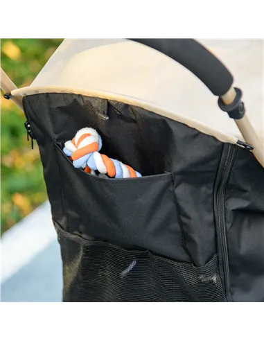 PawHut Pet Stroller for Small and Miniature Dogs, with Rain Cover - Khaki