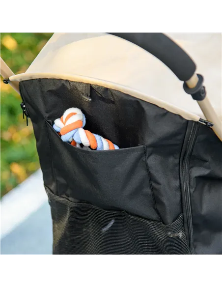 PawHut Pet Stroller for Small and Miniature Dogs, with Rain Cover - Khaki