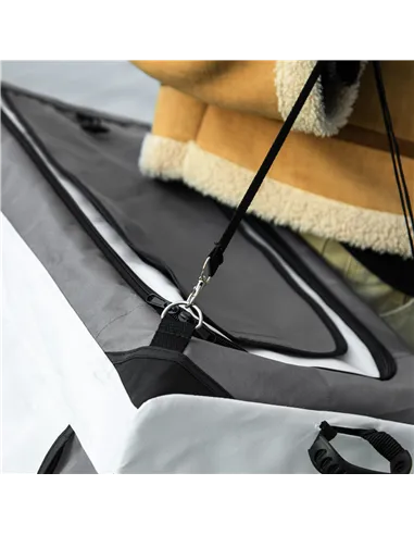 PawHut Foldable Dog Stroller, Pet Travel Crate, with Detachable Carrier, Soft Padding, for Mini, Small Dogs - Grey