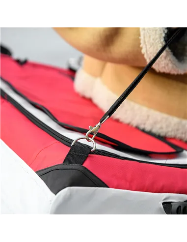 PawHut Foldable Dog Stroller, Pet Travel Crate, with Detachable Carrier, Soft Padding, for Mini, Small Dogs - Red