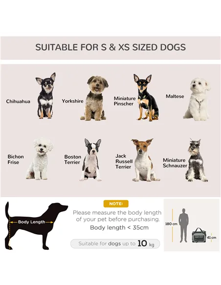 PawHut Oxford Fabric Folding Pet Carrier Bag Grey