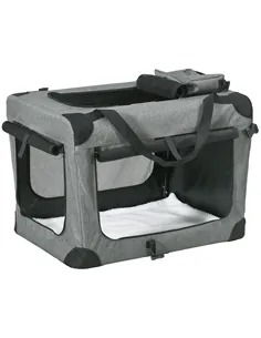 PawHut 70cm Oxford Folding Pet Carrier Bag Grey