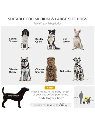 PawHut Foldable Pet Stroller, with Washable Cushion, Storage Bags, Safety Leash, for Medium, Large Dogs, Cats - Yellow