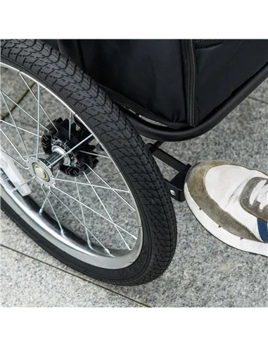 PawHut Foldable Pet Stroller, with Washable Cushion, Storage Bags, Safety Leash, for Medium, Large Dogs, Cats - Green