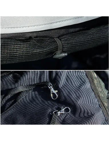 PawHut Foldable Dog Stroller, Lightweight Dog Pram w/ Shoulder Strap, Storage Bag, Cup Holder, Light Grey