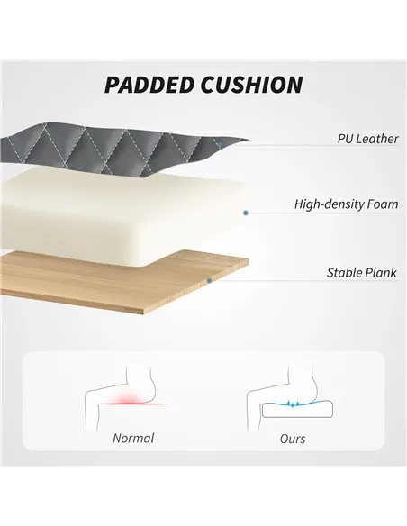 HOMCOM Faux Leather Office Chair. with Flip-Up Armrests - Charcoal Grey