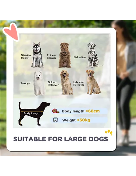 PawHut Foldable Pet Stroller for Large Dogs with Four Big Wheels, Shock-Absorbing Frame, Safety Leashes, Brakes, Dark Green